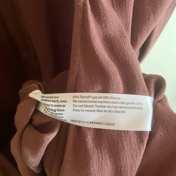 Eileen Fisher Salmon Rust Wrap Elastic Waist Sleeveless Cropped Jumpsuit - Picture 10 of 10